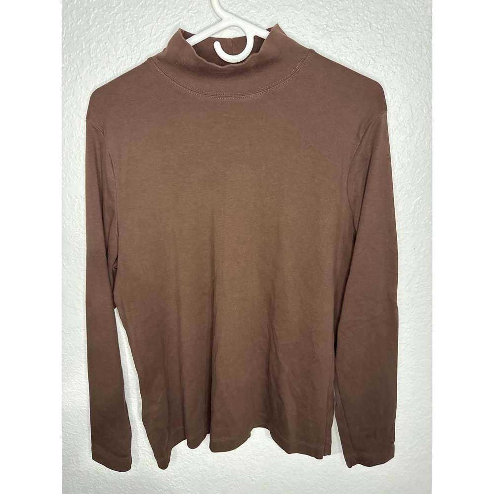 Vintage Jones New York Mock Neck Top Womens 2X Brown Excellent